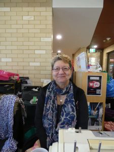 Deb with a sewing machine