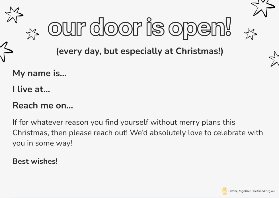 Black and white Christmas printable - back