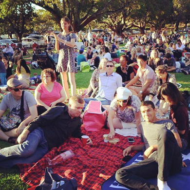Friends at an outdoor event