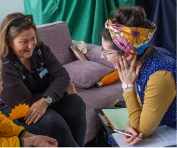 Listening and smiling