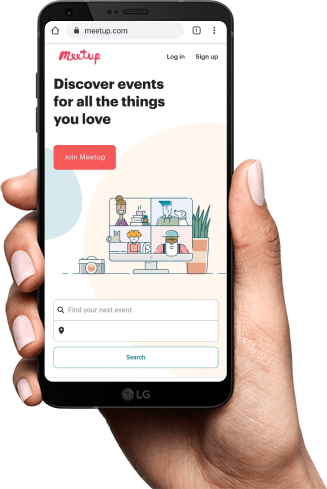 Meetup page on a mobile